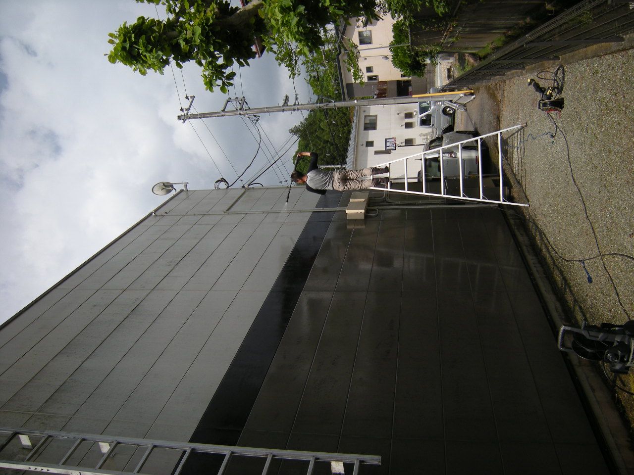 福岡市中央区 高圧洗浄 外壁 高圧洗浄機 コンクリ レンガ ブロック 車庫 玄関 門柱